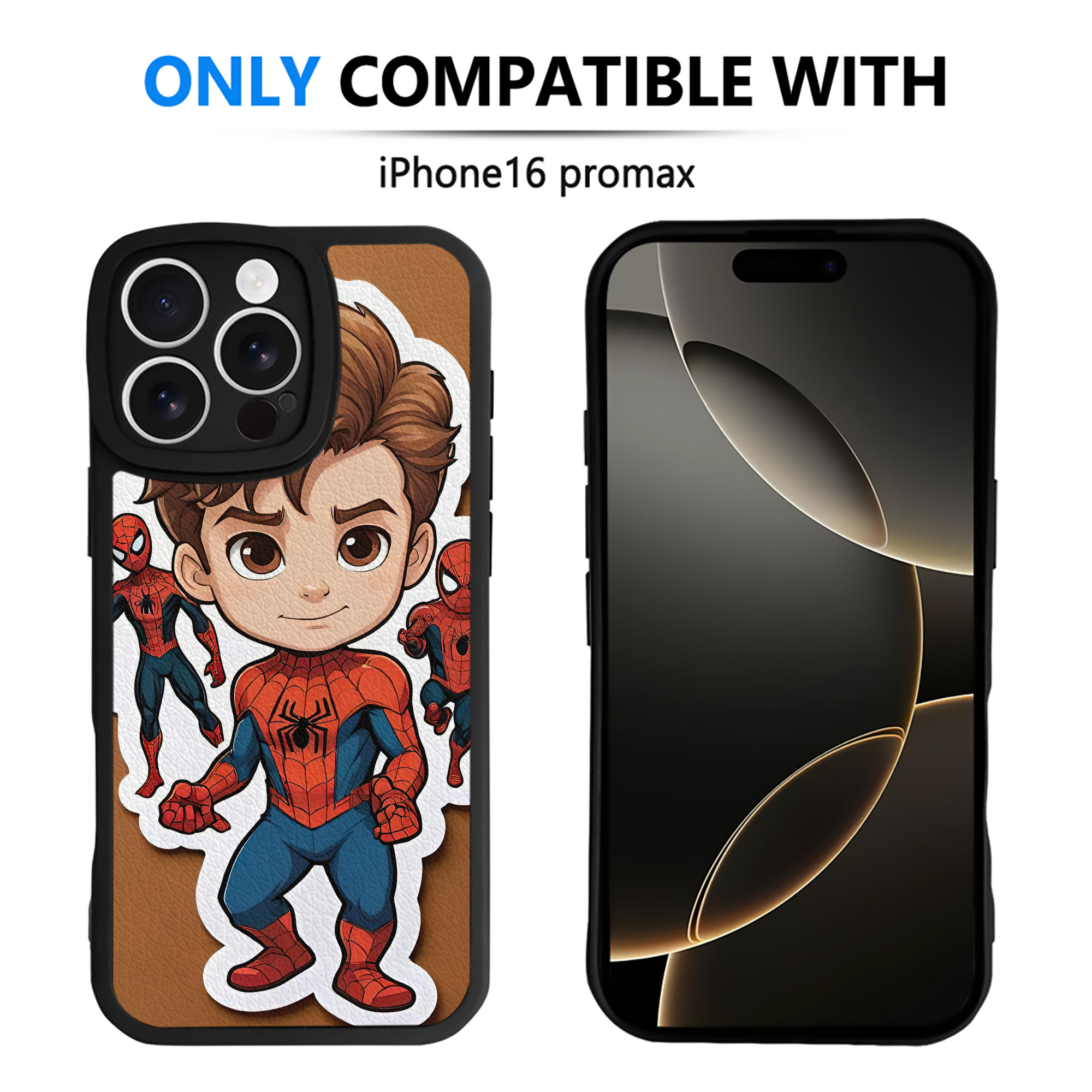 Spider Man スパイダーマン 【iPhone 16シリーズ対応】シリコンスマホケース（レザー調） 材質：シリコン